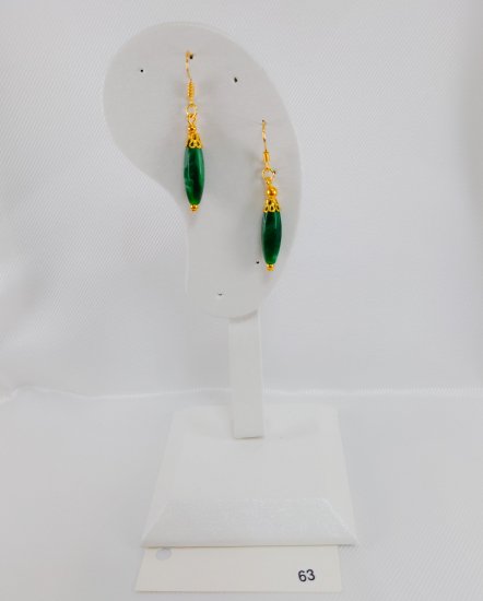 №P63 Handmade earrings Green system