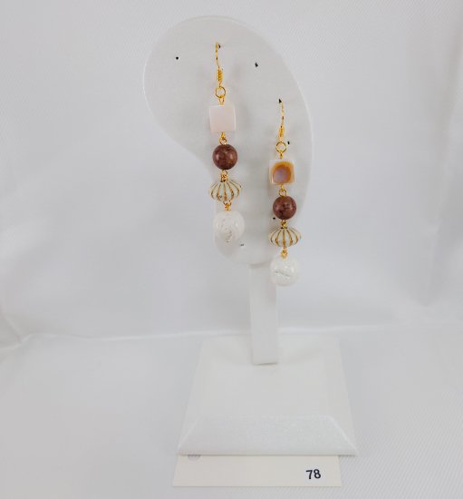 №P78 Handmade earrings Brown series