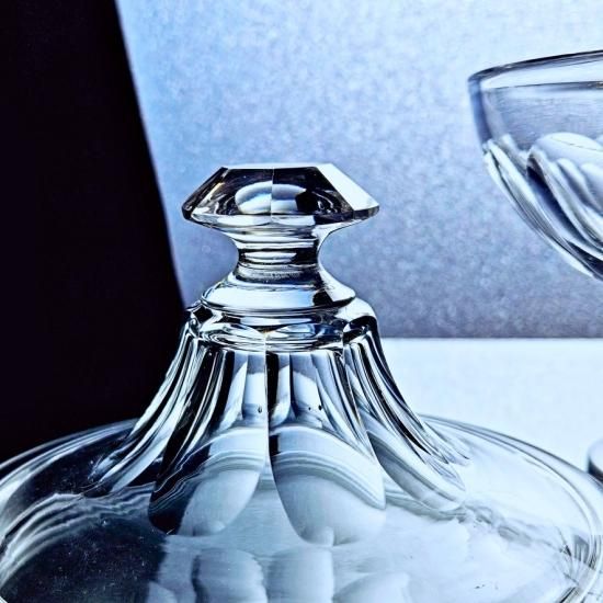 1840年★極希少★オールドバカラ★BACCARAT★花紋★プレート お皿　1枚 オールドバカラ「カット装飾 皿4枚セット 直径15.5cm