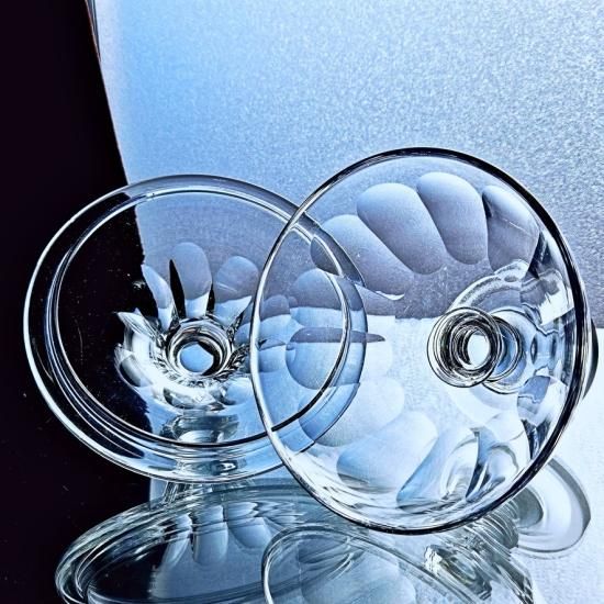 輝くオールドバカラ 美しいブルーの大きなボウル【19世紀後半】江戸切子 輝くオールドバカラ 美しいブルーの大きなボウル【19世紀後半