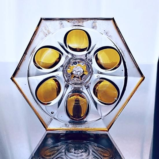 オールドバカラ 飴色のキャンドルホルダー【19世紀後半】燭台