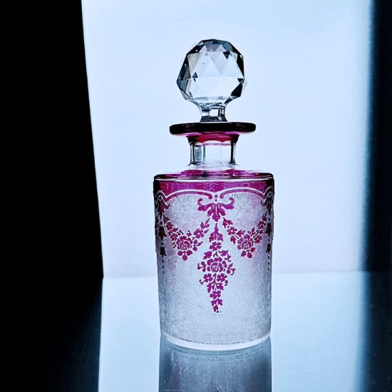 オールドヴァルサンランベール 美しいエッチング バラの香水瓶 【20世紀初頭頃】 - Baccarat Amour《バカラムール》　 オールドバカラとフランスアンティークのお店