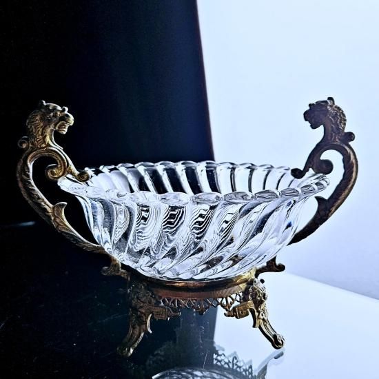 貴重★オールドバカラ ガーゴイルの金縁バンブーゴブレット【1890年頃】 博物館級☆オールドバカラ ガーゴイルの金縁バンブーゴブレット