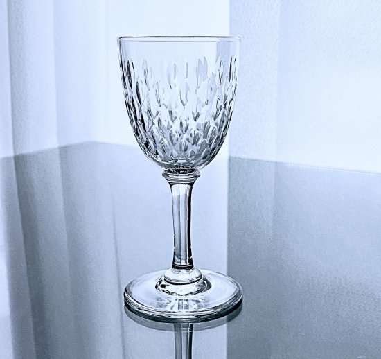 輝くオールドバカラ パリ 雨粒のシェリーグラス ワイングラス【1936年以降】 - Baccarat Amour《バカラムール》