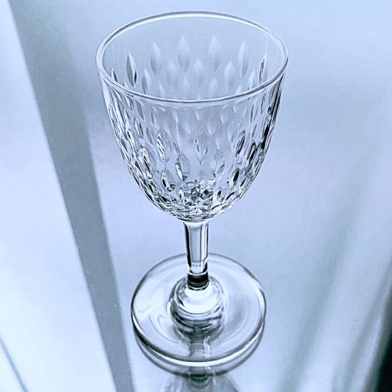 輝くオールドバカラ パリ 雨粒のシェリーグラス ワイングラス【1936年 