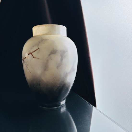 極上オールドバカラ アールヌーヴォー花鳥風月 オパーリンガラスの花瓶 