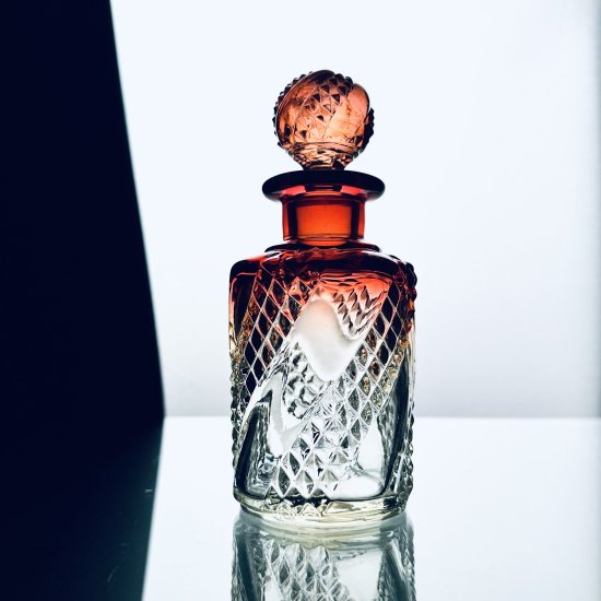 薔薇色のオールドバカラ セルポンティーヌの香水瓶 #大24【1916年 