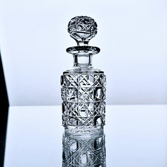 オールドクリスタルデキャンタ ハンドメイドカット ボヘミア 美しき