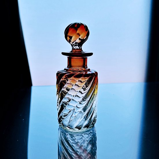 薔薇色のオールドバカラ バンブーの香水瓶 【1916年頃】ローズ 小#76