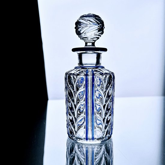 輝くオールドバカラ ローリエの蒼い香水瓶#大171【1916年カタログ】ブルー-