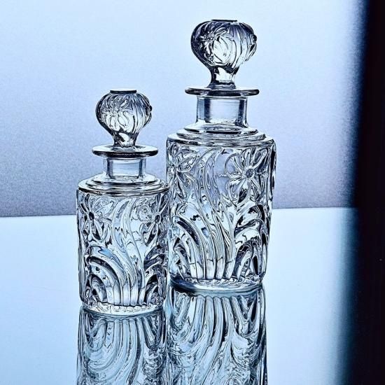 輝くオールドサンルイ 金彩すみれの香水瓶 大#209【20世紀初頭