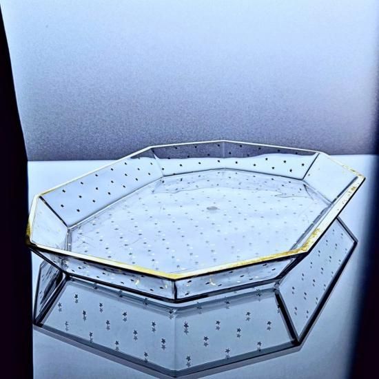 輝くオールドバカラ バンブーの三日月トレイ【19世紀後半】中 輝くオールドバカラ バンブーのキャンディポット #2 特大【19