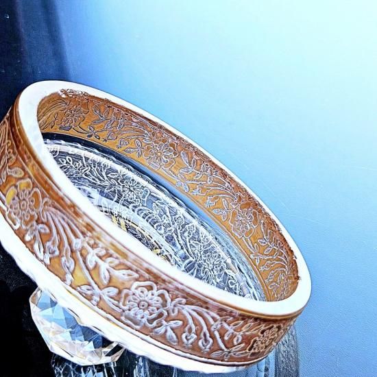 金彩オールドバカラ 花模様のボンボニエール 【1900年前後