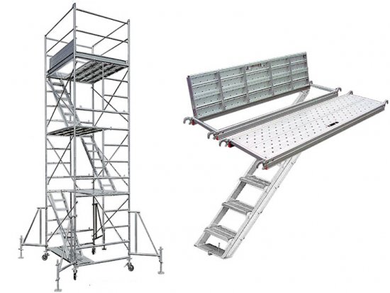 ローリングタワー(内階段式)1段高1.82～1.94m・200kg - 建材マート