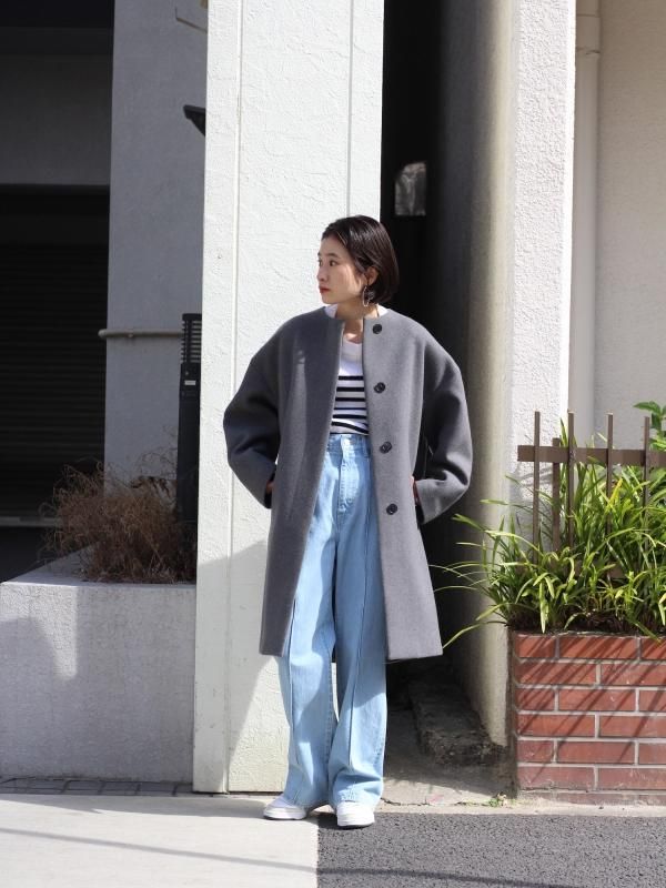 YLEVE イレーヴ SUPER 100S MELTON BELTED COAT - ロングコート