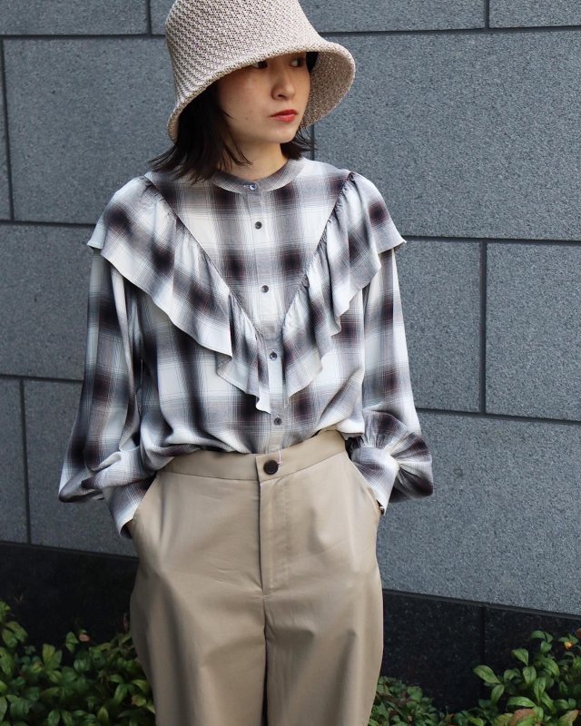pheeny  Rayon ombre check shirt brown