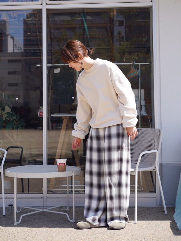 ライトブラウン/ブラック pheeny Rayon onbre check bias skirt