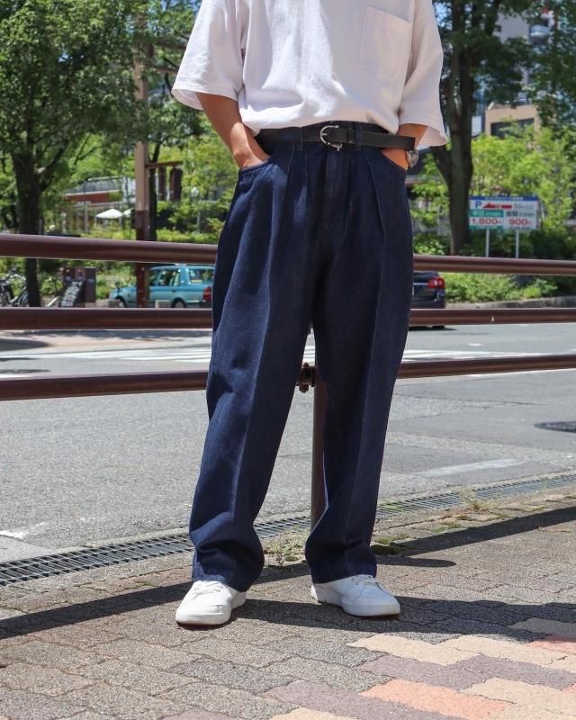 IRENISA 22-23AW TWO TUCKS WIDE PANTS 黒 1-