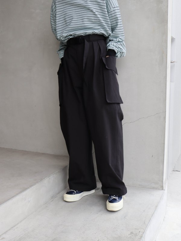 SEE SEE WIDE ナイロン L パンツ 黒 NYLON PANTS - 通販 - hydro