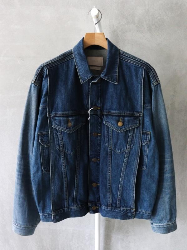 YOKE BLEACHED 3GEN DENIM TRUCKER JACKET - Gジャン/デニムジャケット