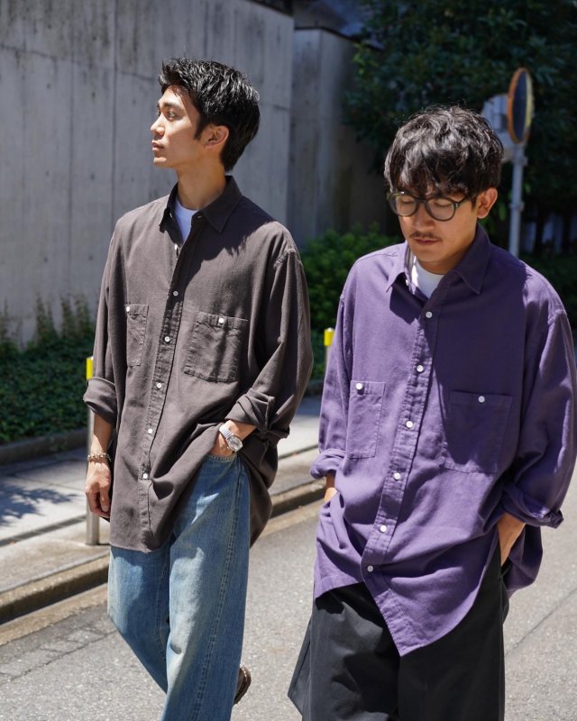 求む】Cotton Cashmere Brush Work Shirts - シャツ