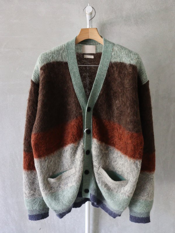 YOKE MOHAIR BORDER CARDIGAN - カーディガン