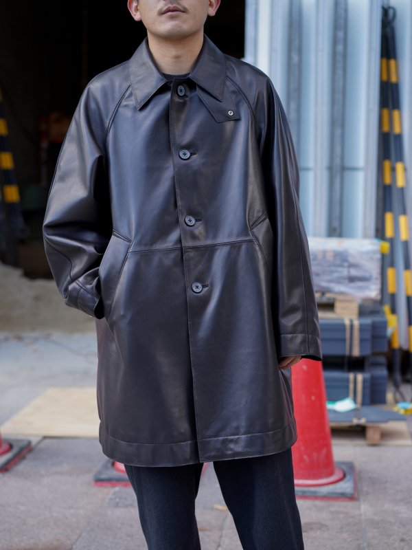 YOKEYOKE 24SS Leather Cut-off Half Coat サイズ2