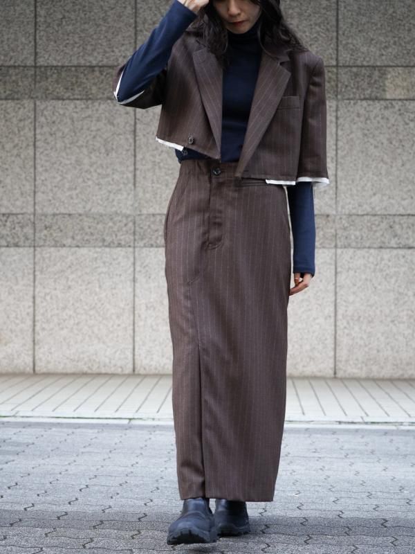 BELPER（ベルパー）DOUBLE BREASTED SHORT JACKET（BROWN）公式