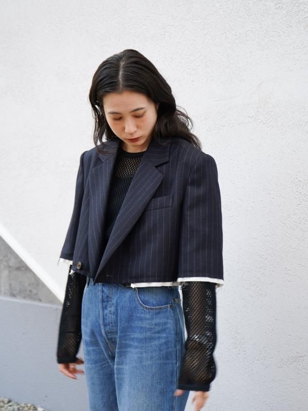 belper ベルパー　NYLON RIPSTOP JACKET BELPER（ベルパー）DOUBLE BREASTED SHORT JACKET（NAVY）公式