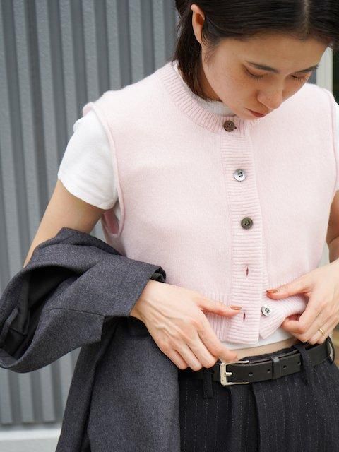 kayle WOOOL KNIT VEST ピンク×グレー kayle WOOOL KNIT VEST ピンク×グレー vネックベスト