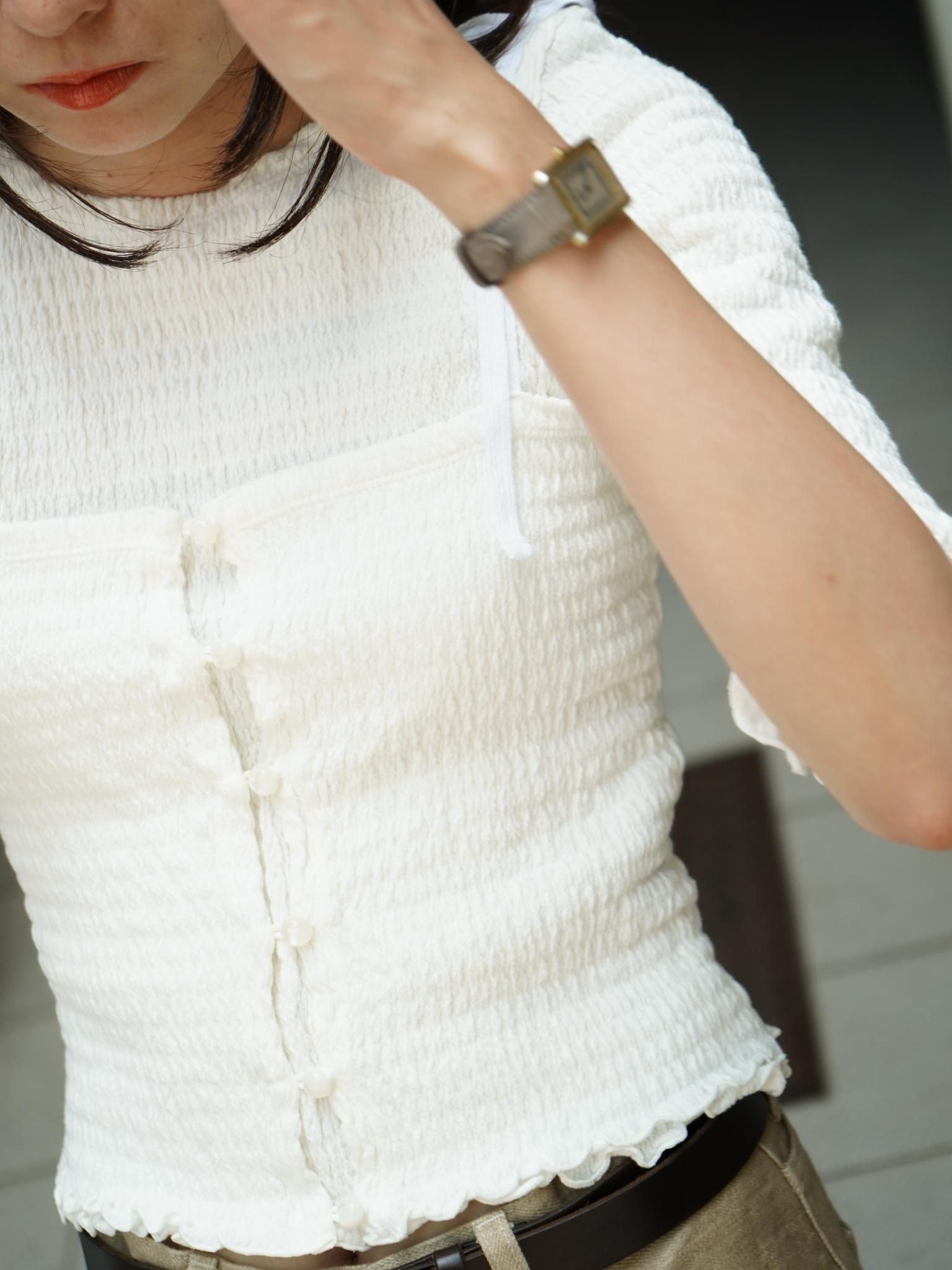 PHEENY（フィーニー）Cotton shirring camisole / WHITE 公式