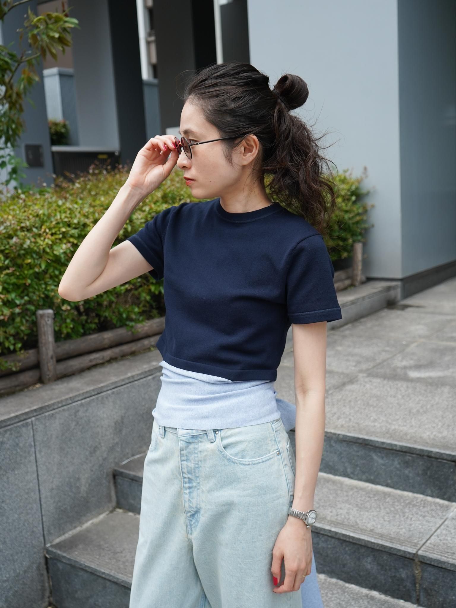※値下げ　KAYLE COTTON BACK RIBBON TEE COTTON BACK RIBBON KNIT TEE K
