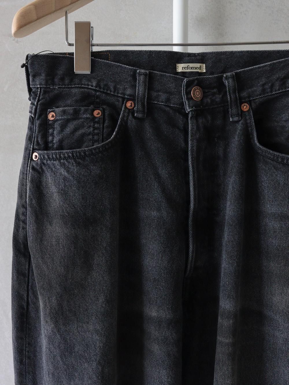 refomed fresh man デニムパンツ　ブラック FRESH MAN DENIM WIDE PANTS by EDWIN 