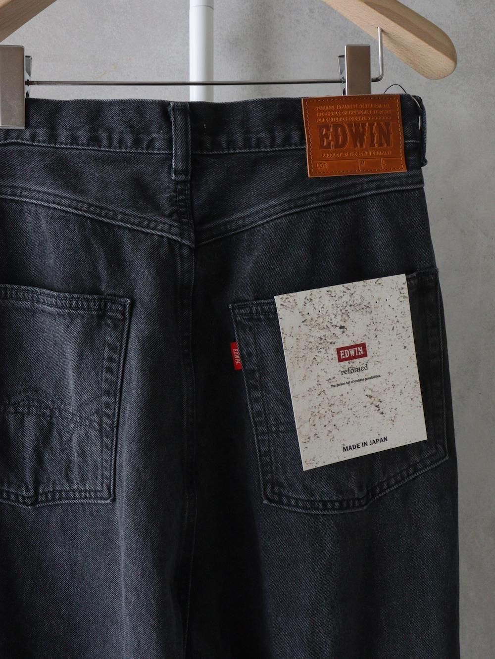 refomed fresh man デニムパンツ　ブラック FRESH MAN DENIM WIDE PANTS by EDWIN 