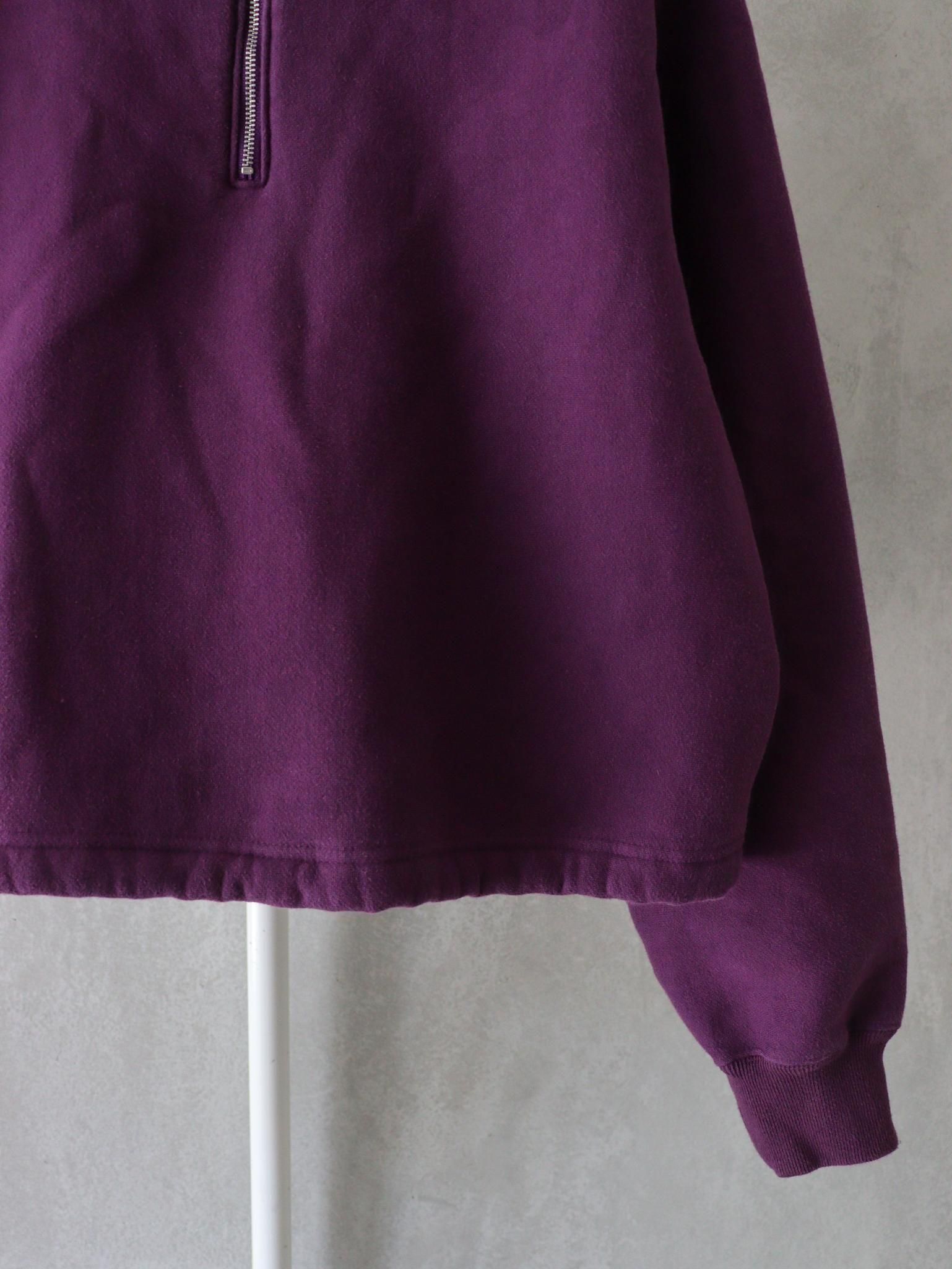 PHEENY（フィーニー） Athletic fleece half zip P/O short / PURPLE