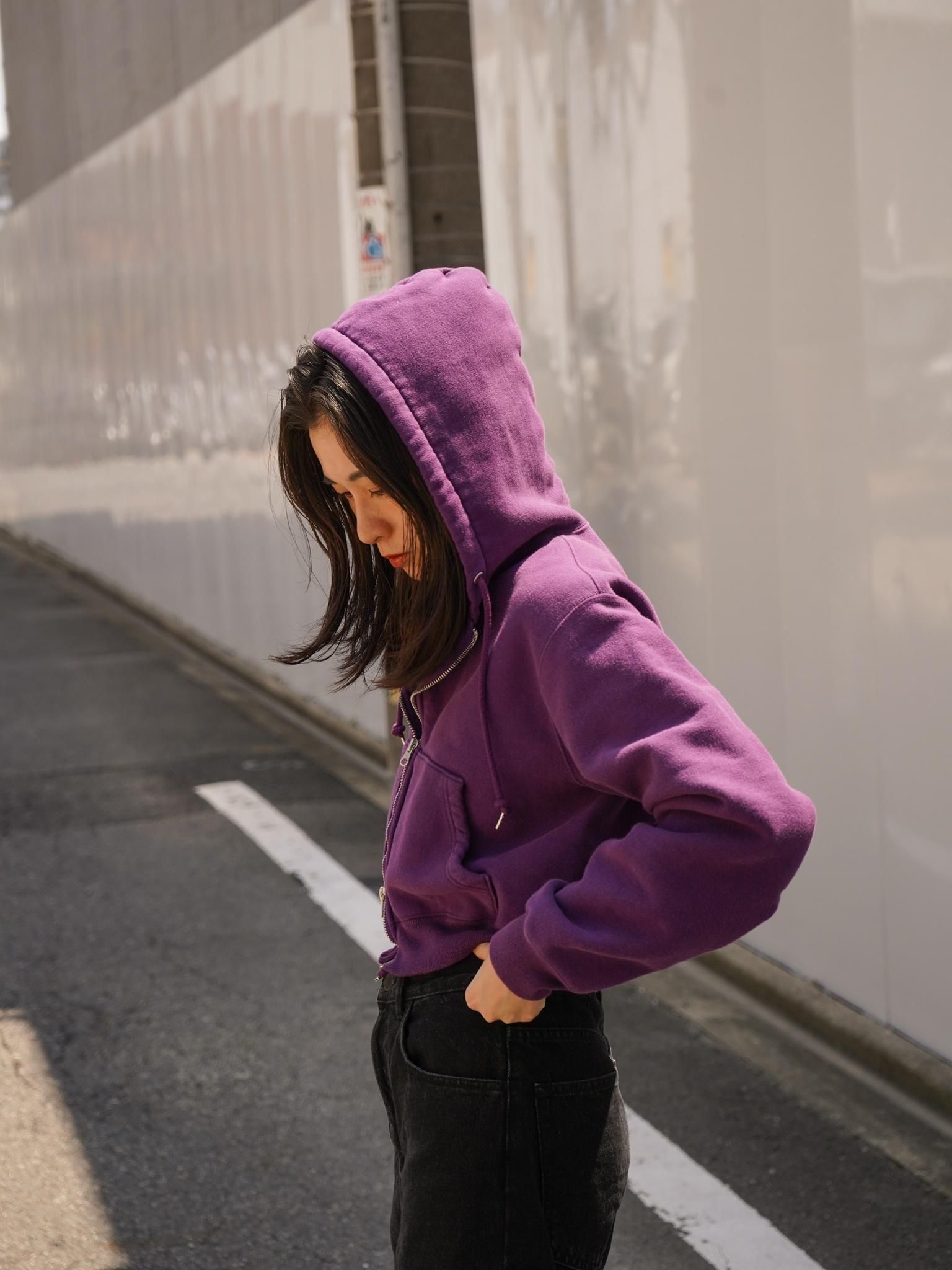 PHEENY（フィーニー） Athletic fleece zip up hoodie / PURPLE