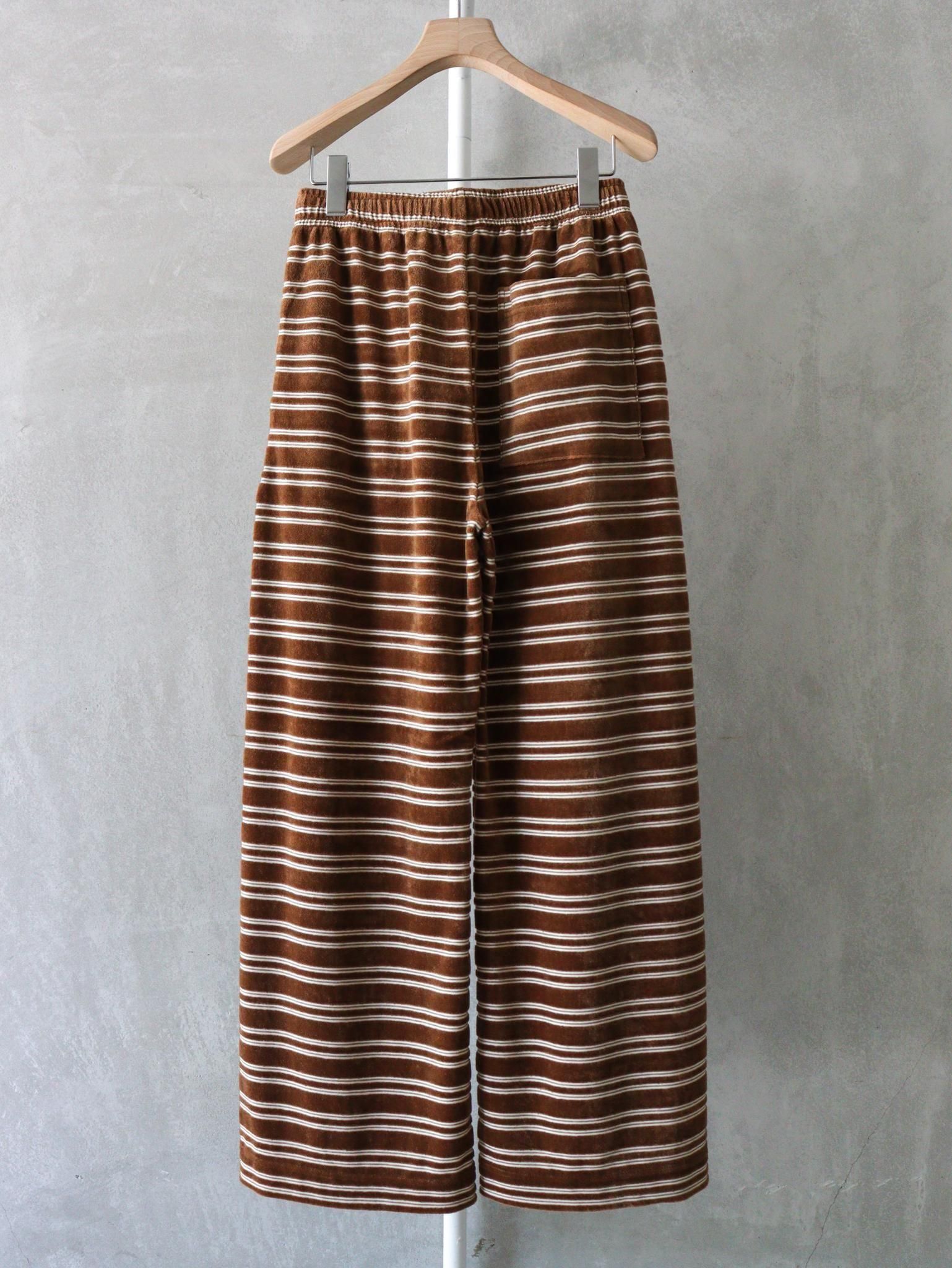 PHEENY（フィーニー） Velvet border pants / BROWN 公式通販 | 1LDK