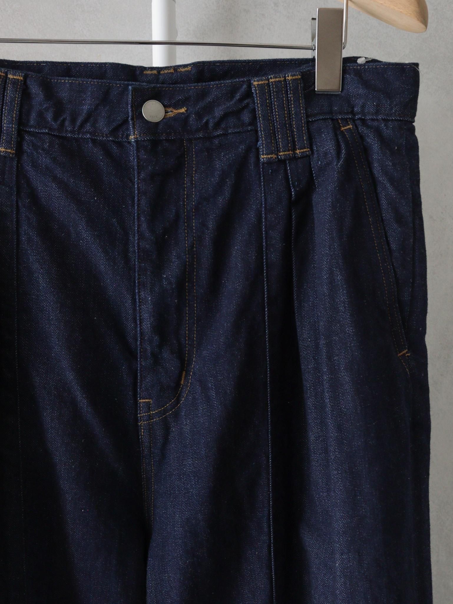 yoke DENIM WIDE-LEG BAGGY PANTS サイズ1 YOKE BLACK DENIM WIDE-LEG BUGGY PANTS