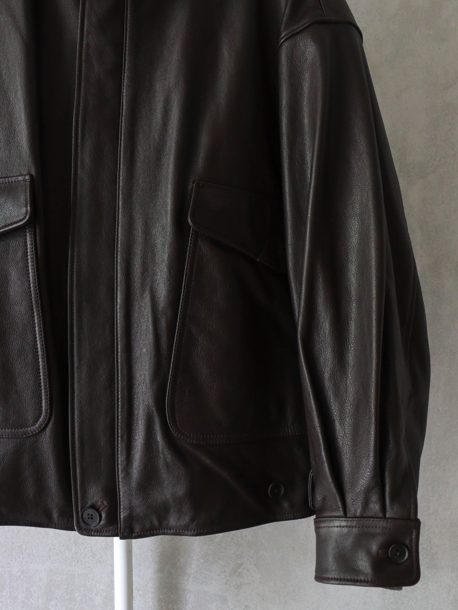 YOKE（ヨーク）Leather Flight Jacket / DARK BROWN 公式通販