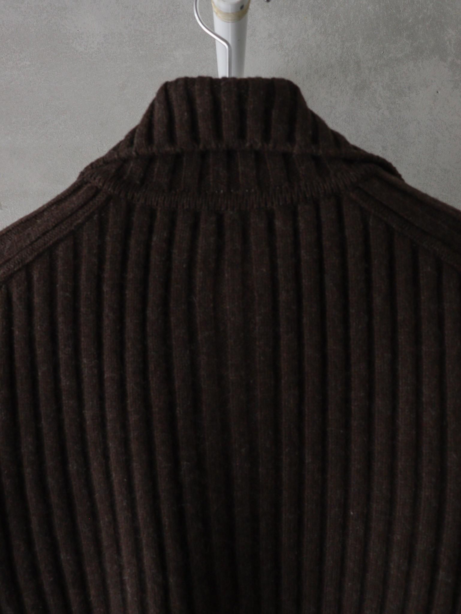 YOKE ヨークRIB ZIP-UP CARDIGAN YOKE（ヨーク）Wide Rib Highneck Zip Cardigan / BROWN 公式通販