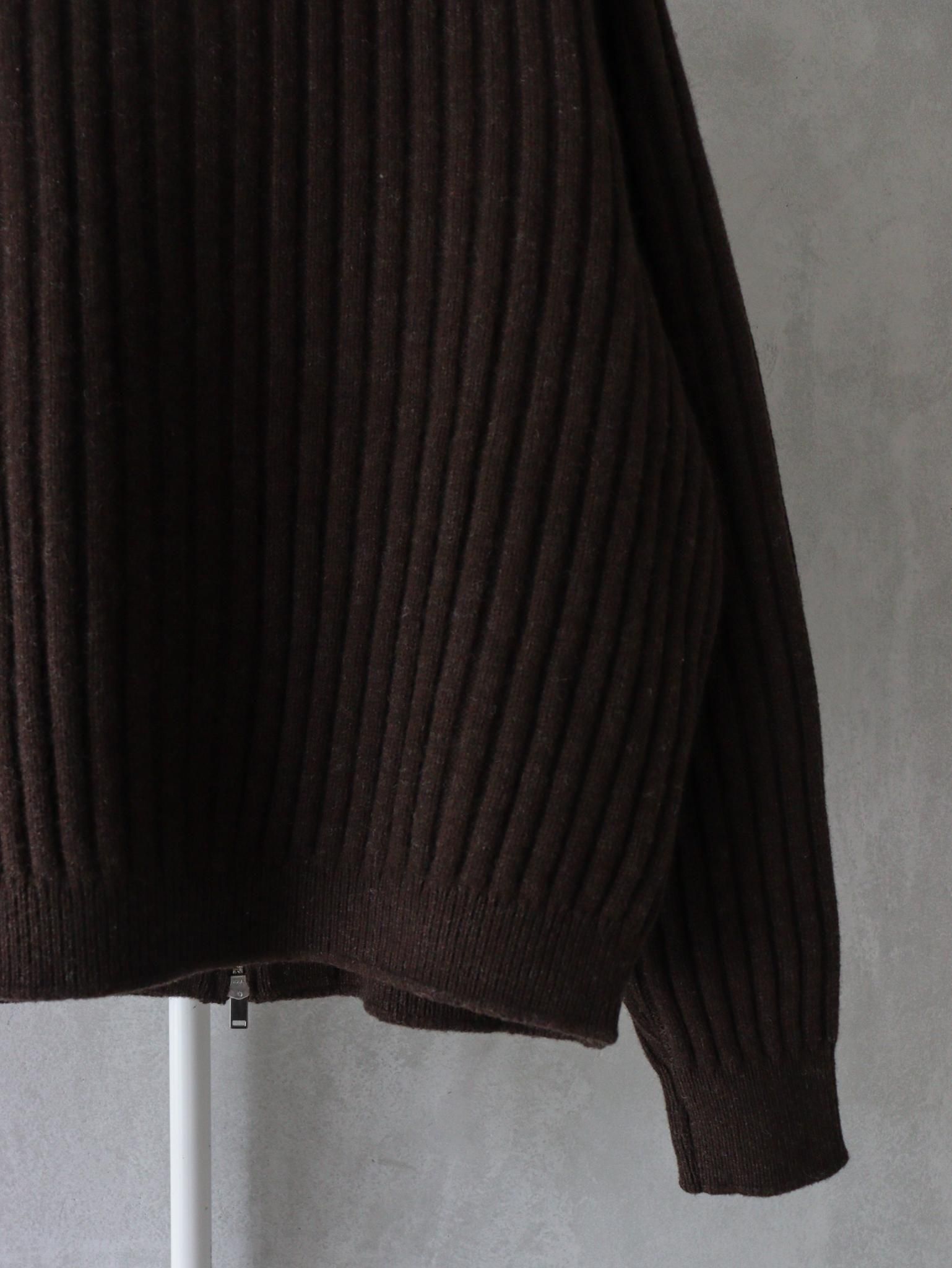 YOKE（ヨーク）Wide Rib Highneck Zip Cardigan / BROWN 公式通販