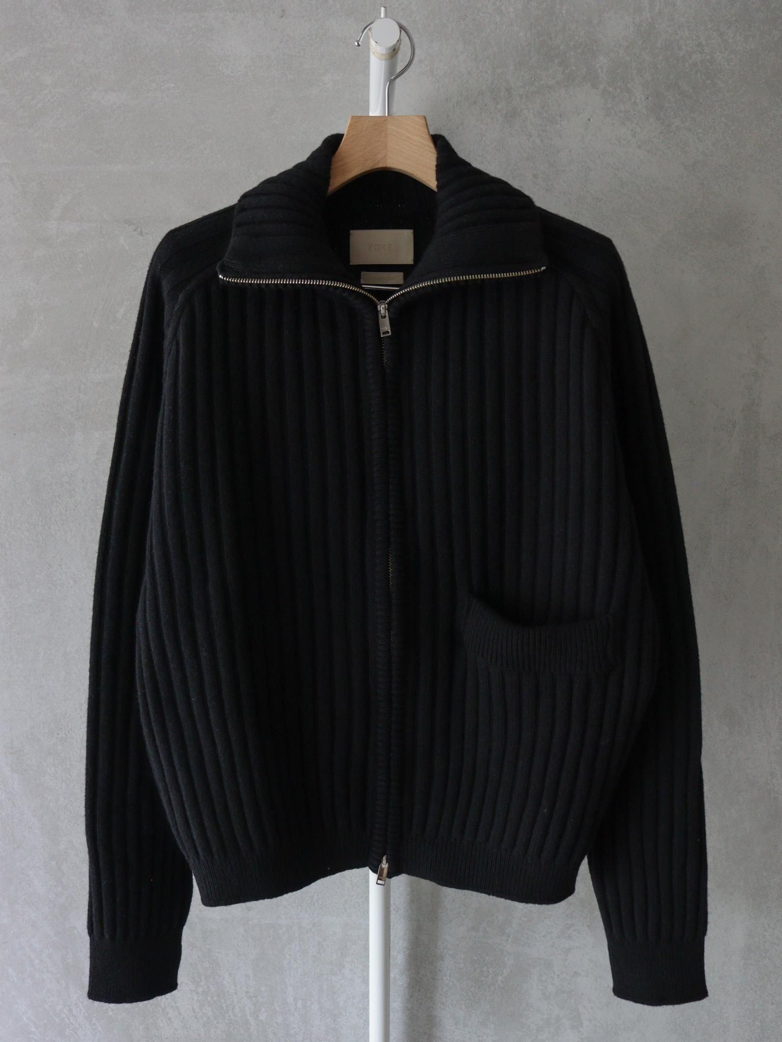 YOKE（ヨーク）Wide Rib Highneck Zip Cardigan / BLACK 公式通販