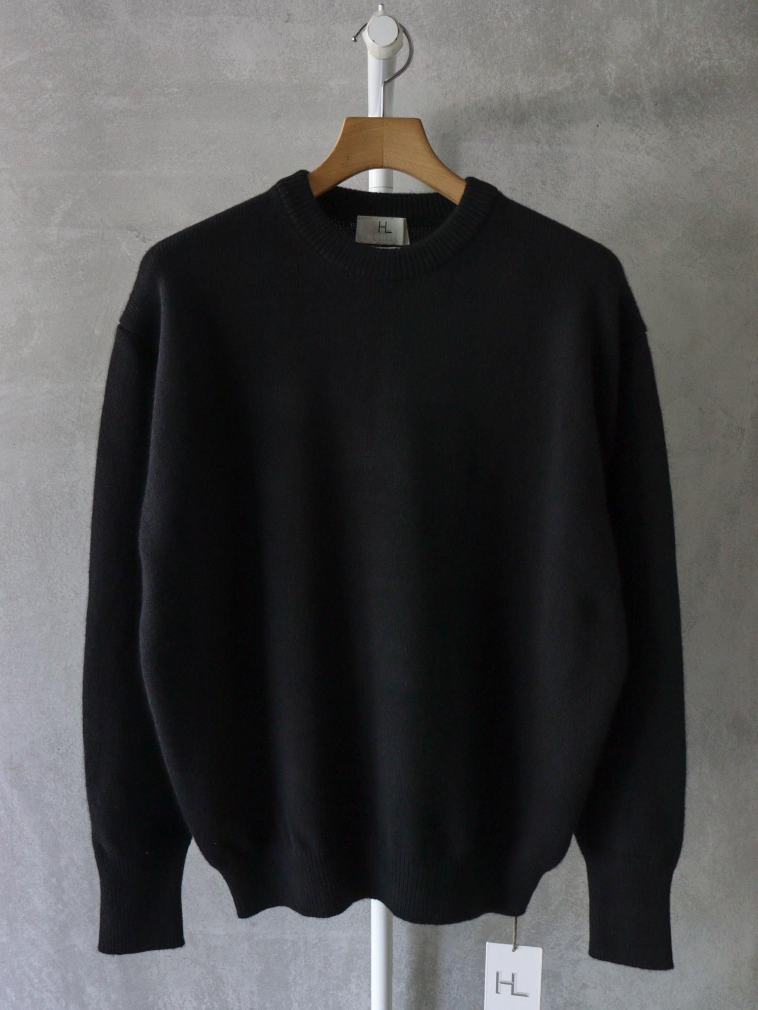 1LDK HERILL カシミヤ　クルーネックニット　ブラック　ヘリル HERILL for 1LDK - 1LDK kyoto