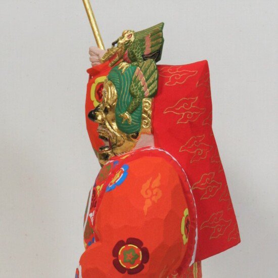 蘭陵王（1尺1寸）- 奈良一刀彫工房 大林杜寿園