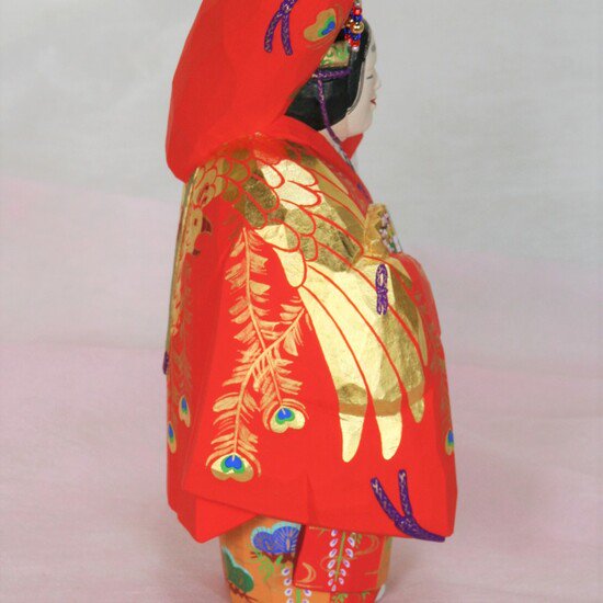 予約販売品】 平安 木彫彩色 羽衣 在銘 細密 伝統工芸 木工、竹工芸 