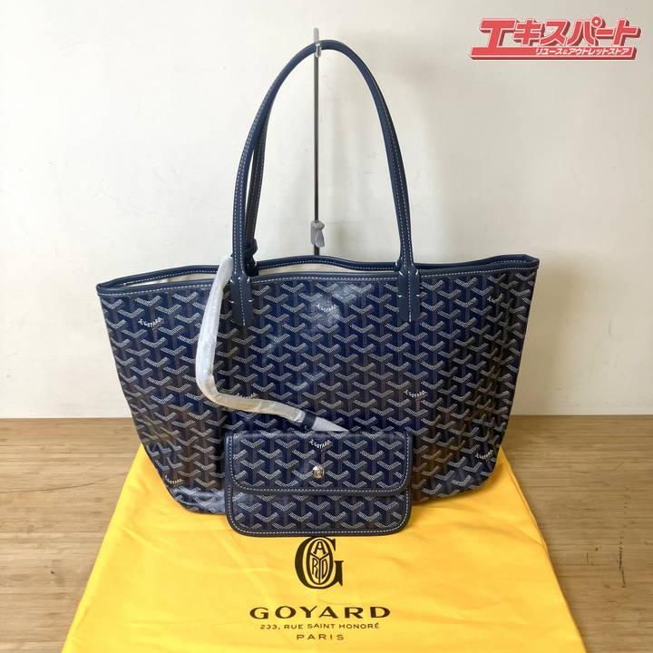 【美品】 GOYARD ゴヤール サンルイPM トートバッグ ネイビー ポーチ・保存袋付き ミスマ店