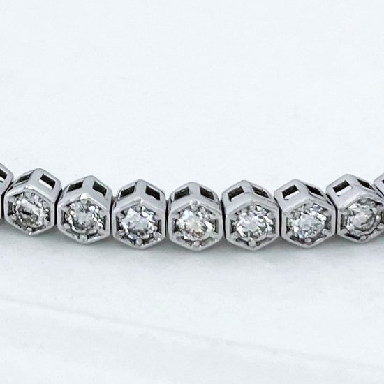 ハニカム ブレスレットバングル 形状記憶タイプPT950 ダイヤモンド2ct - ダイヤネックレス専門店 Deliciae