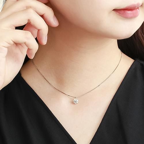 ペンダントPt900 大粒天然ダイヤモンドペンダントネックレス D1.01ct ...