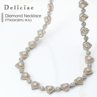 Deliciae ǥꥷ <br> <br>ͥå쥹 <br>ϡȥ 14.11ct <br>Pt900/K18PG