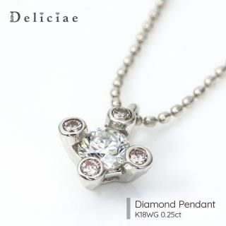 Deliciae ǥꥷ <br> <br>ڥȥͥå쥹 <BR>ե <BR>K18WG 0.25ct